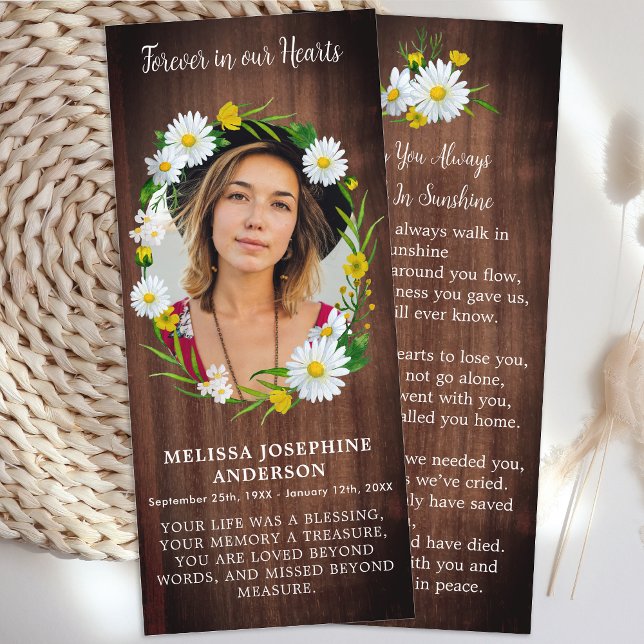 Tarjeta de oración conmemorativa del funeral de la (Subido por el creador)