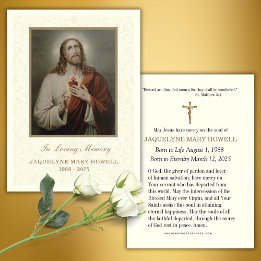 Tarjeta de oración conmemorativa del funeral del S