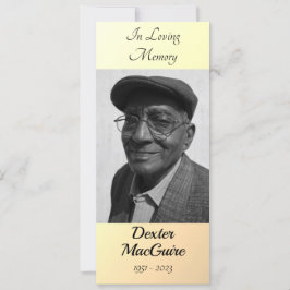 Tarjeta de oración conmemorativa del funeral | Ete