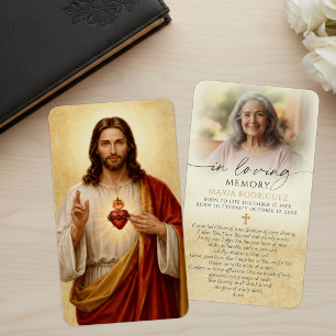 Tarjeta de oración conmemorativa del Sagrado Coraz