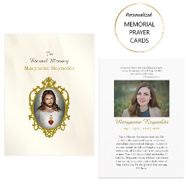 Tarjeta de oración conmemorativa del Sagrado Coraz