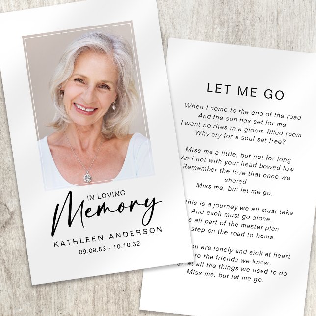 Tarjeta de oración conmemorativa | En la memoria a (Subido por el creador)