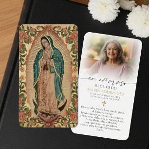 Tarjeta de oración conmemorativa española de Nuest
