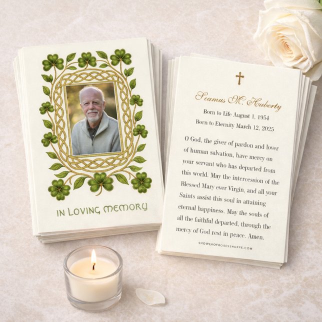 Tarjeta de oración conmemorativa fúnebre de oro de (Subido por el creador)