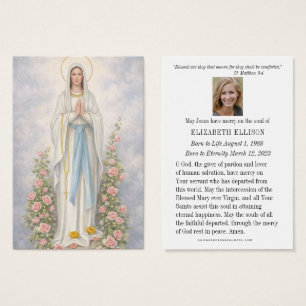 Tarjeta de oración conmemorativa funeral católica 