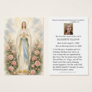 Tarjeta de oración conmemorativa funeral católica 