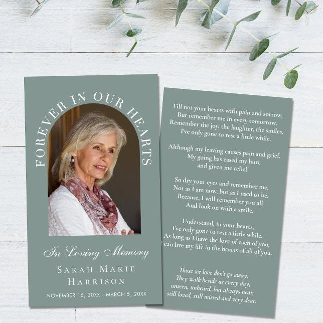 Tarjeta de oración conmemorativa funeral elegante  (Subido por el creador)