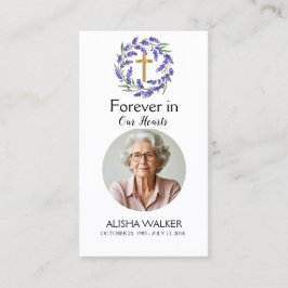 Tarjeta de oración conmemorativa Lavender