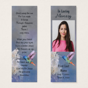 Tarjeta de oración conmemorativa Marcador de la na