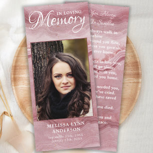 Tarjeta de oración conmemorativa Marcador funeral 