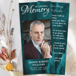 Tarjeta de oración conmemorativa Marcador funeral 