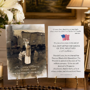 Tarjeta de oración conmemorativa militar de EE. UU