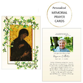 Tarjeta de oración conmemorativa ortodoxa de flore