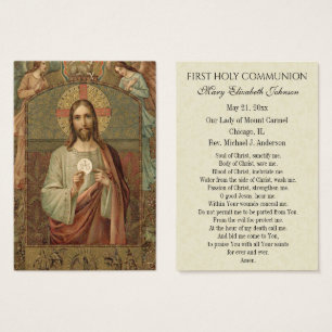 Tarjeta de oración conmemorativa para la Primera C