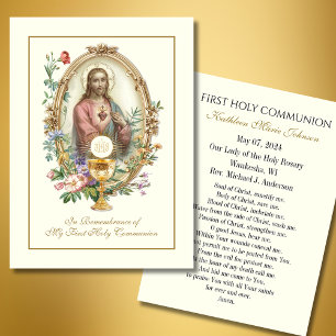 Tarjeta de oración conmemorativa para la Primera C