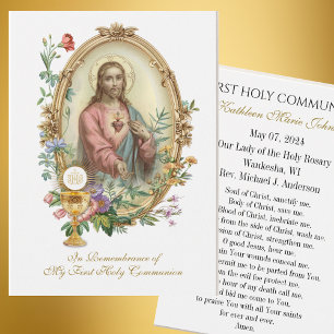 Tarjeta de oración conmemorativa para la primera c
