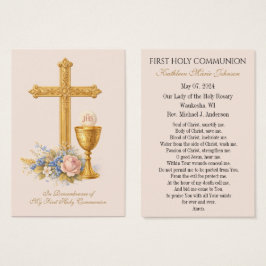 Tarjeta de oración conmemorativa para la Primera C