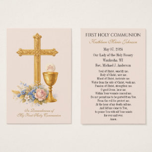 Tarjeta de oración conmemorativa para la Primera C