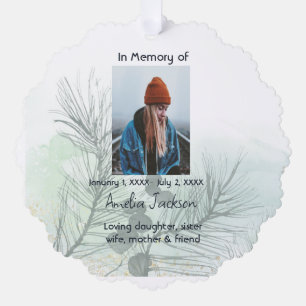 Tarjeta de oración conmemorativa ramita de abeto v