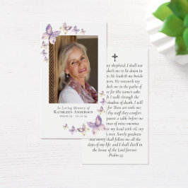 Tarjeta de oración | Cruz de mariposas rosadas