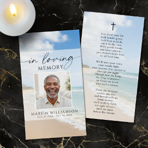 Tarjeta de oración cruzada con foto poema Corazone