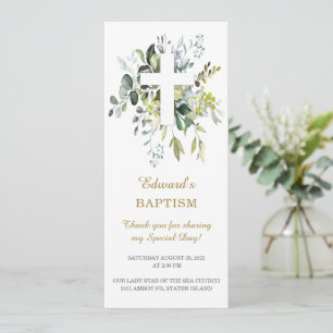 Tarjeta de oración de bautizo personalizada