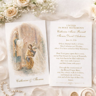 Tarjeta de Oración de Boda Católica de Esponsales 