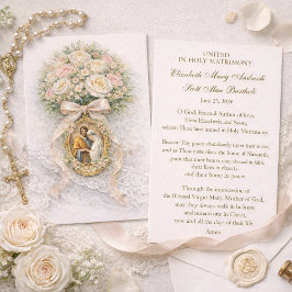 Tarjeta de Oración de Boda Católica de Esponsales