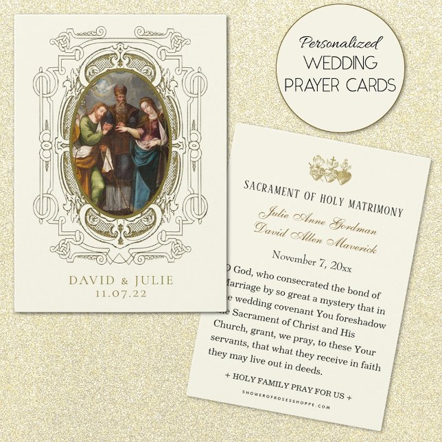 Tarjeta de oración de boda católica de esponsales (Personalized Catholic Wedding Prayer Cards)