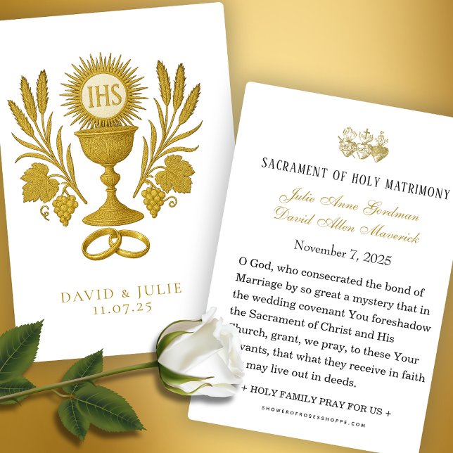 Tarjeta de oración de boda católica Eucaristía (Subido por el creador)