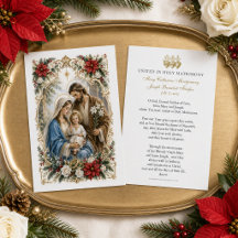 Tarjeta de oración de boda de Navidad de la Sagrad