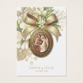 Tarjeta de oración de Boda floral católico