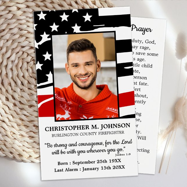 Tarjeta de oración de bombero en funeral de bomber (Subido por el creador)