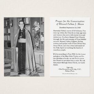 Tarjeta de oración de canonización del Beato Fulto