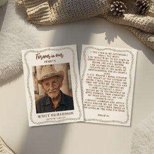 Tarjeta de oración de celebración de vida de vaque
