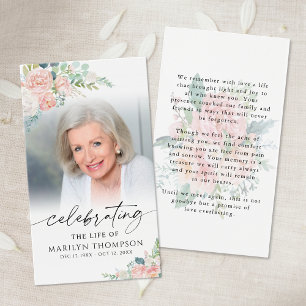 Tarjeta de Oración de Celebración de Vida Floral R