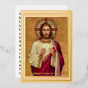 Tarjeta de oración de comunión espiritual de letra