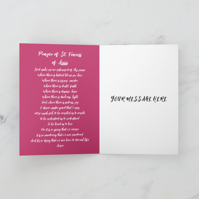 Tarjeta de oración de condolencias sentidas (Interior)