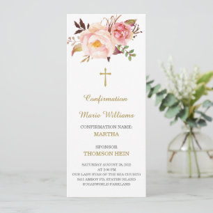 Tarjeta de oración de confirmación personalizada