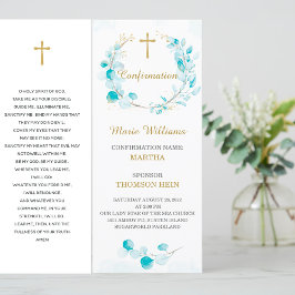 Tarjeta de oración de confirmación personalizada e