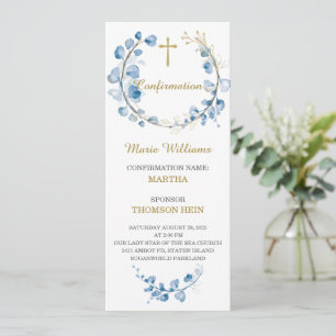 Tarjeta de oración de confirmación personalizada p
