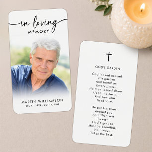 Tarjeta de oración de cruz de foto conmemorativa d