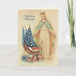 Tarjeta de Oración de Cumpleaños Bandera Virgen Ma