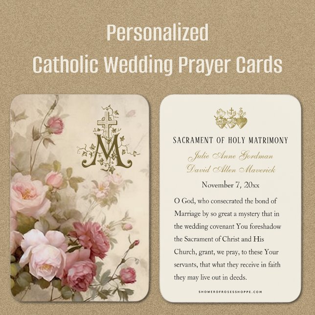 Tarjeta de oración de favores de boda católica ven (All your wedding guests will LOVE to receive a beautiful remembrance card! )