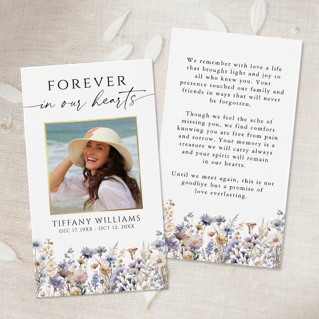 Tarjeta de oración de flores silvestres funerarias (Subido por el creador)