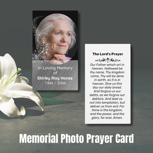 Tarjeta de oración de fotos conmemorativa en memor (Memorial Photo Prayer Cards)
