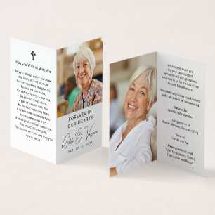 Tarjeta de oración de fotos de funeral para siempr