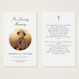 Tarjeta de oración de fotos de funerales católicos