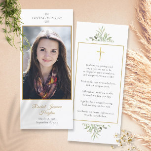 Tarjeta de oración de fotos de hongos conmemorativ