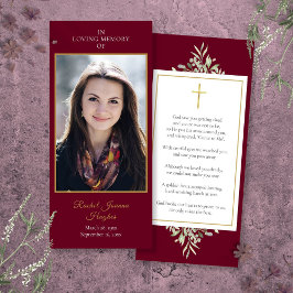 Tarjeta de oración de fotos de hongos conmemorativ